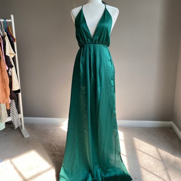 Surplice Satin Gown - Picture 7 of 10